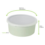Phoenix Reusable recyled pale green bowl 52oz D:7.2in H:3in - 4 pcs Phoenix Reusable recyled pale green bowl 52oz D:7.2in H:3in - 4 pcs